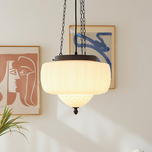 Modern White Minimalists Pendant Light-[Modern pendant lighting for bedroom and living space]-Demolights UK