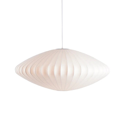 Mid-Century Modern Silk Bubble Pendant Light - Saucer Shape