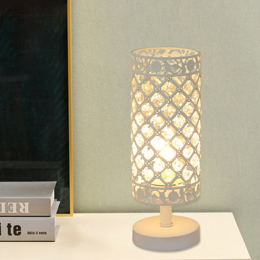 Crystal Table Lamps Silver Bedside Nightstand Lamp Desk Lamp for Living Room-[Modern pendant lighting for bedroom and living space]-Demolights UK
