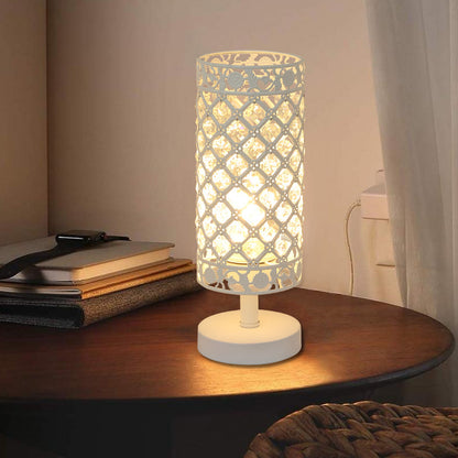 Crystal Table Lamps Silver Bedside Nightstand Lamp Desk Lamp for Living Room