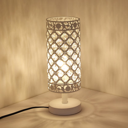 Crystal Table Lamps Silver Bedside Nightstand Lamp Desk Lamp for Living Room