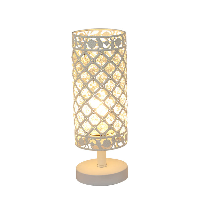 Crystal Table Lamps Silver Bedside Nightstand Lamp Desk Lamp for Living Room