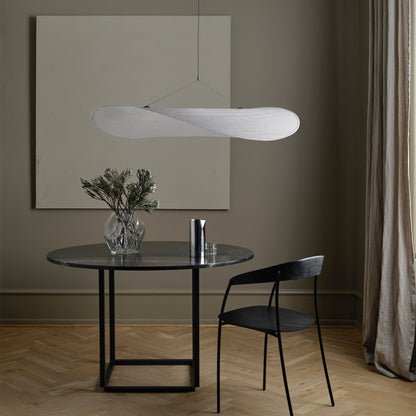 Modern Wavy Fiber Pendant Light - Wabi-Sabi Linear Hanging Lamp