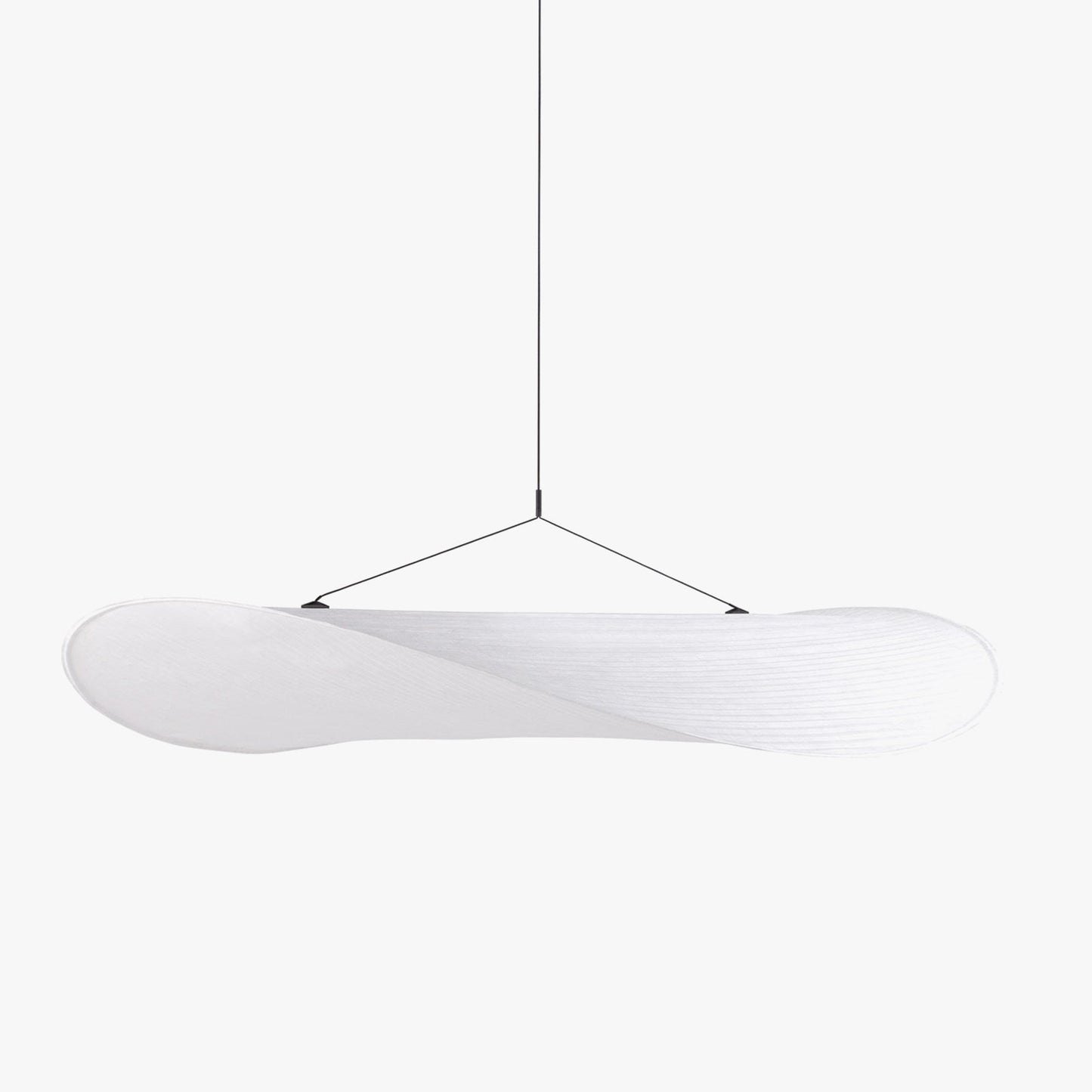 Modern Wavy Fiber Pendant Light - Wabi-Sabi Linear Hanging Lamp