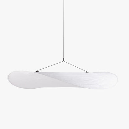 Modern Wavy Fiber Pendant Light - Wabi-Sabi Linear Hanging Lamp