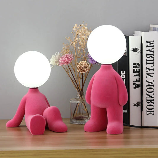 Nordic Chrome Little Golden Man Table Lamp Children's Room Night Lights-[Modern pendant lighting for bedroom and living space]-Demolights UK
