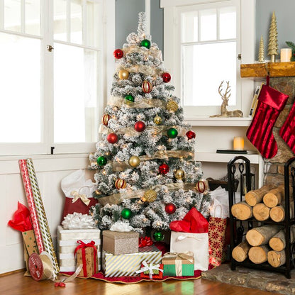 Pre-Lit Snow Flocked Artificial Christmas with Clear/White Lights