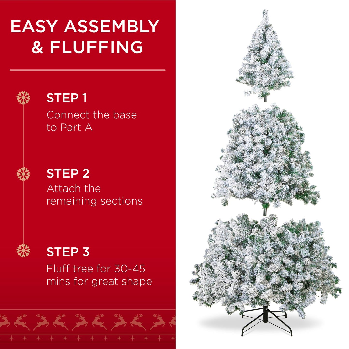Pre-Lit Snow Flocked Artificial Christmas with Clear/White Lights