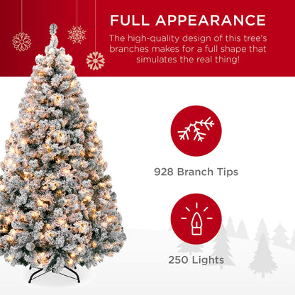 Pre-Lit Snow Flocked Artificial Christmas with Clear/White Lights