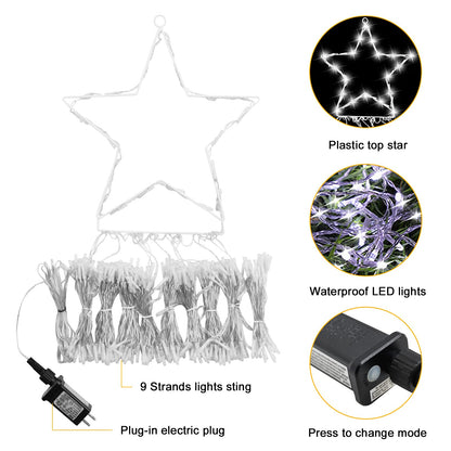 Outdoor Christmas  Waterproof 350 LED Star Lights Tree Decorations