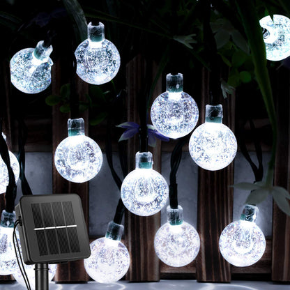 Brightown Solar String Lights Outdoor Crystal Globe Lights with 8 Lighting Modes