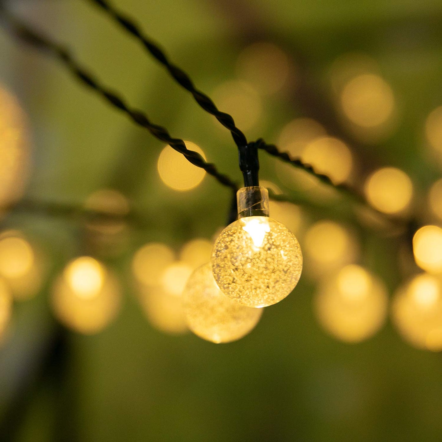 Brightown Solar String Lights Outdoor Crystal Globe Lights with 8 Lighting Modes