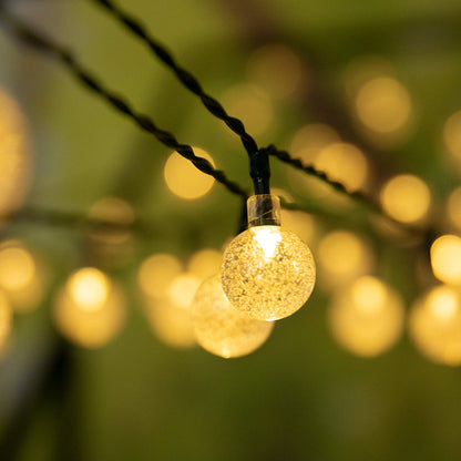 Brightown Solar String Lights Outdoor Crystal Globe Lights with 8 Lighting Modes