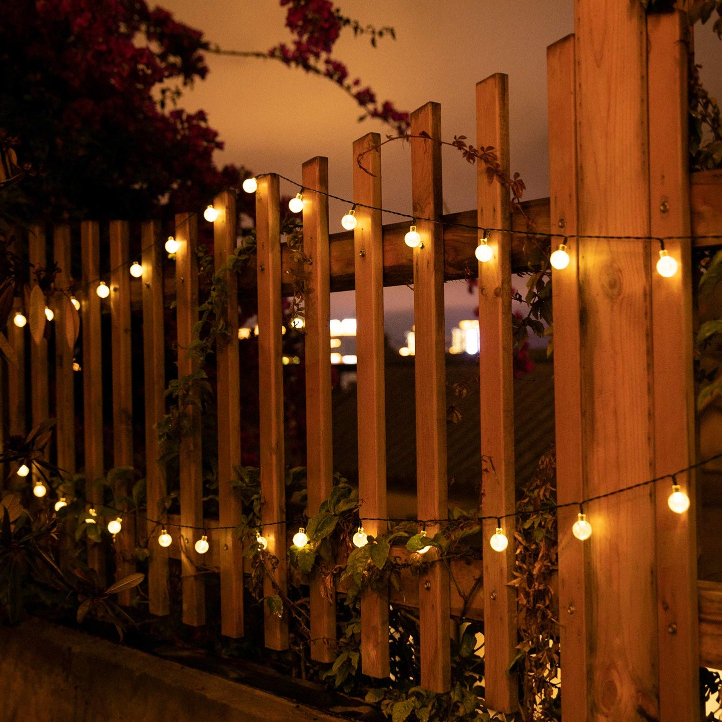 Brightown Solar String Lights Outdoor Crystal Globe Lights with 8 Lighting Modes