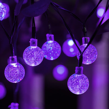 Brightown Solar String Lights Outdoor Crystal Globe Lights with 8 Lighting Modes