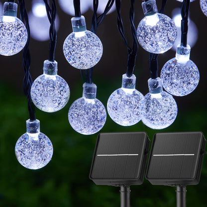 Brightown Solar String Lights Outdoor Crystal Globe Lights with 8 Lighting Modes