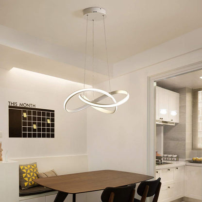 Modern Minimalist Dimmable Acrylic White Chandelier for Bedroom Living Room