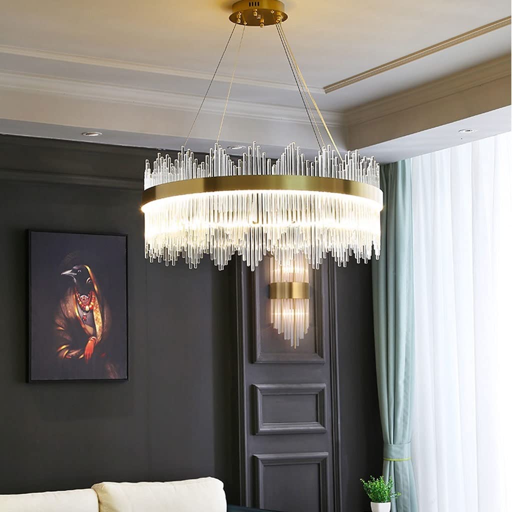 Modern Crystal Wave Chandelier - Luxury Gold Fringe Pendant Light