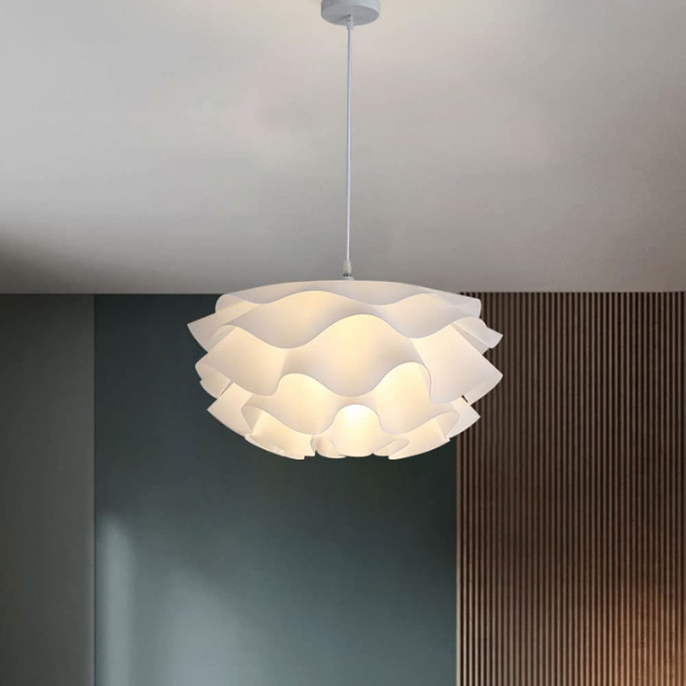 Modern White Wavy Layered Pendant Light - Scalloped Cloud Lamp