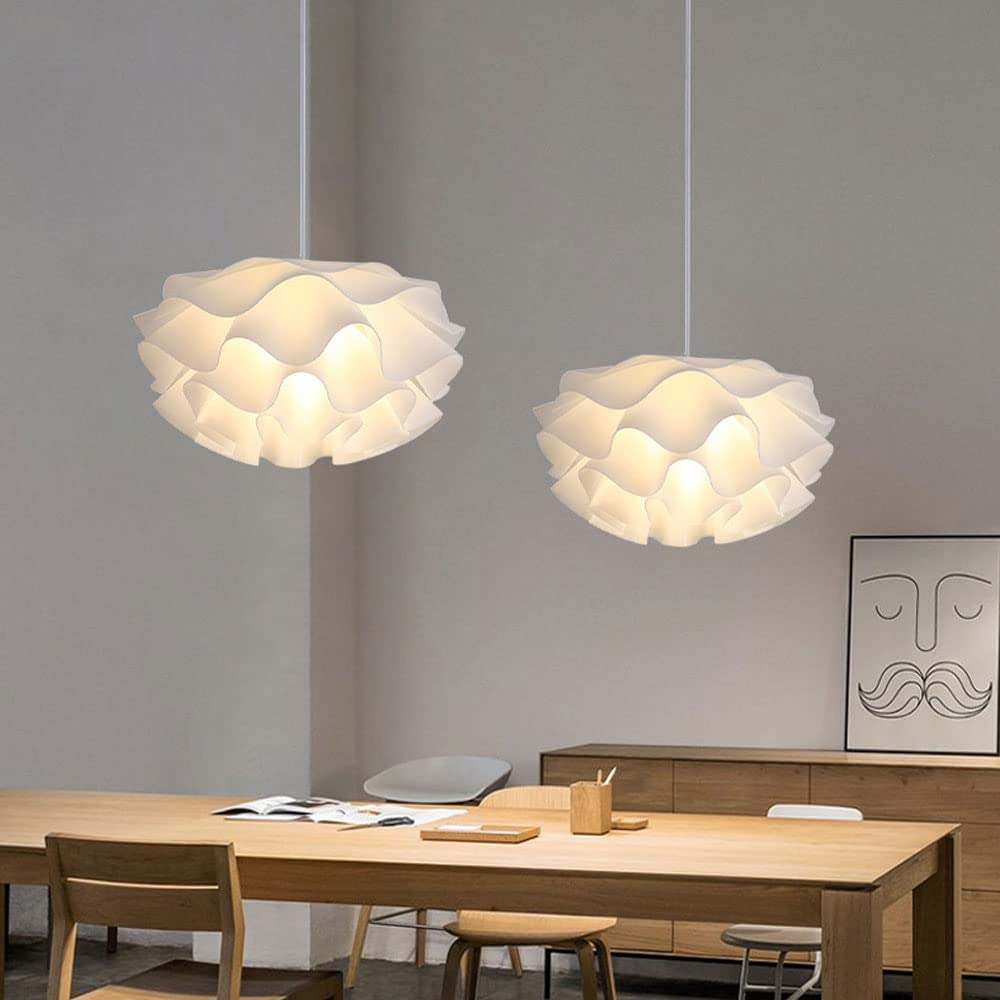Modern White Wavy Layered Pendant Light - Scalloped Cloud Lamp