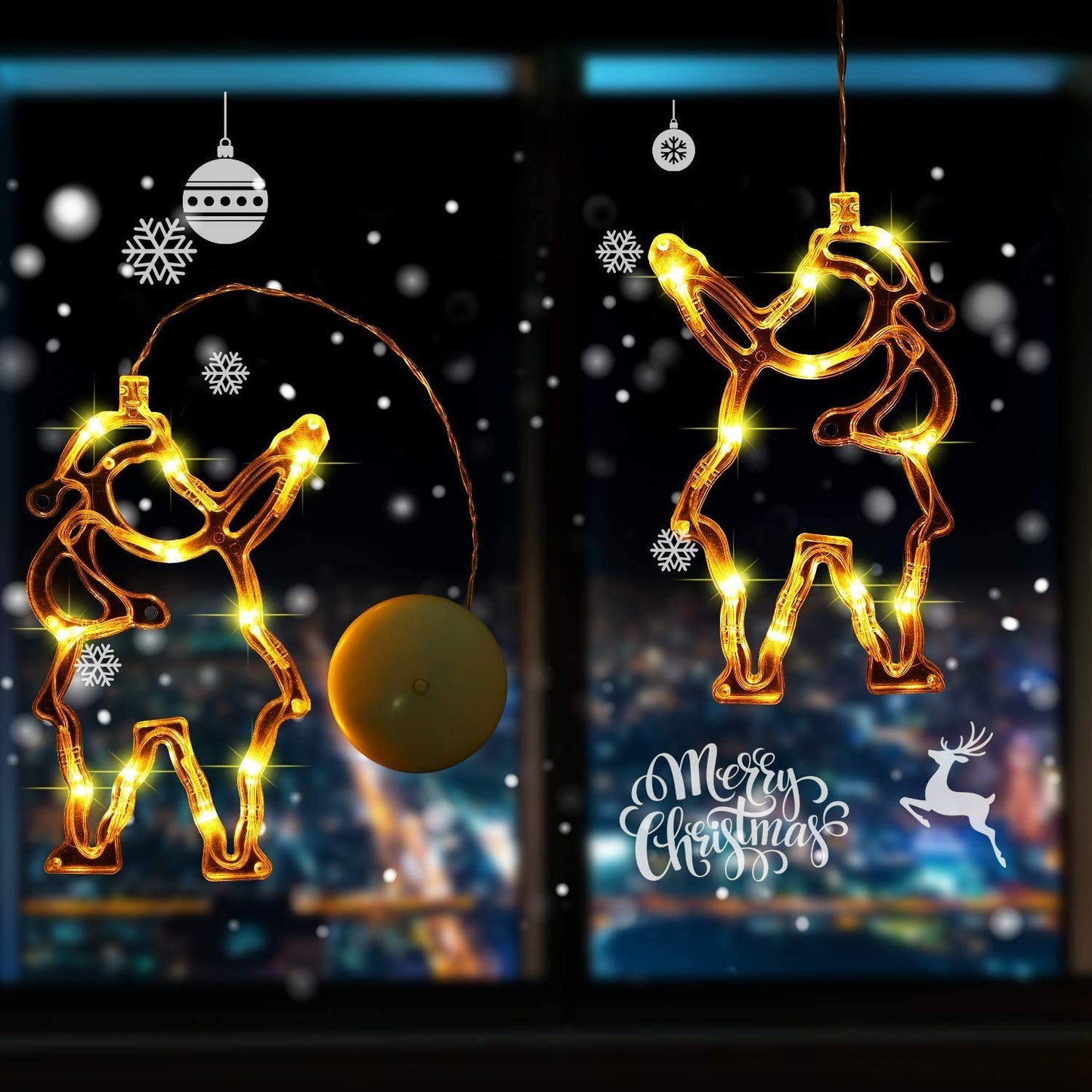 3D Christmas Decoration Window Hanging Lights with Suction Cup