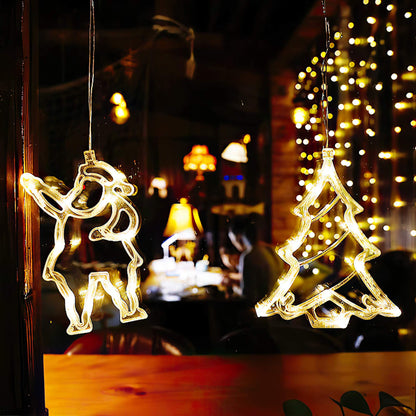 3D Christmas Decoration Window Hanging Lights with Suction Cup