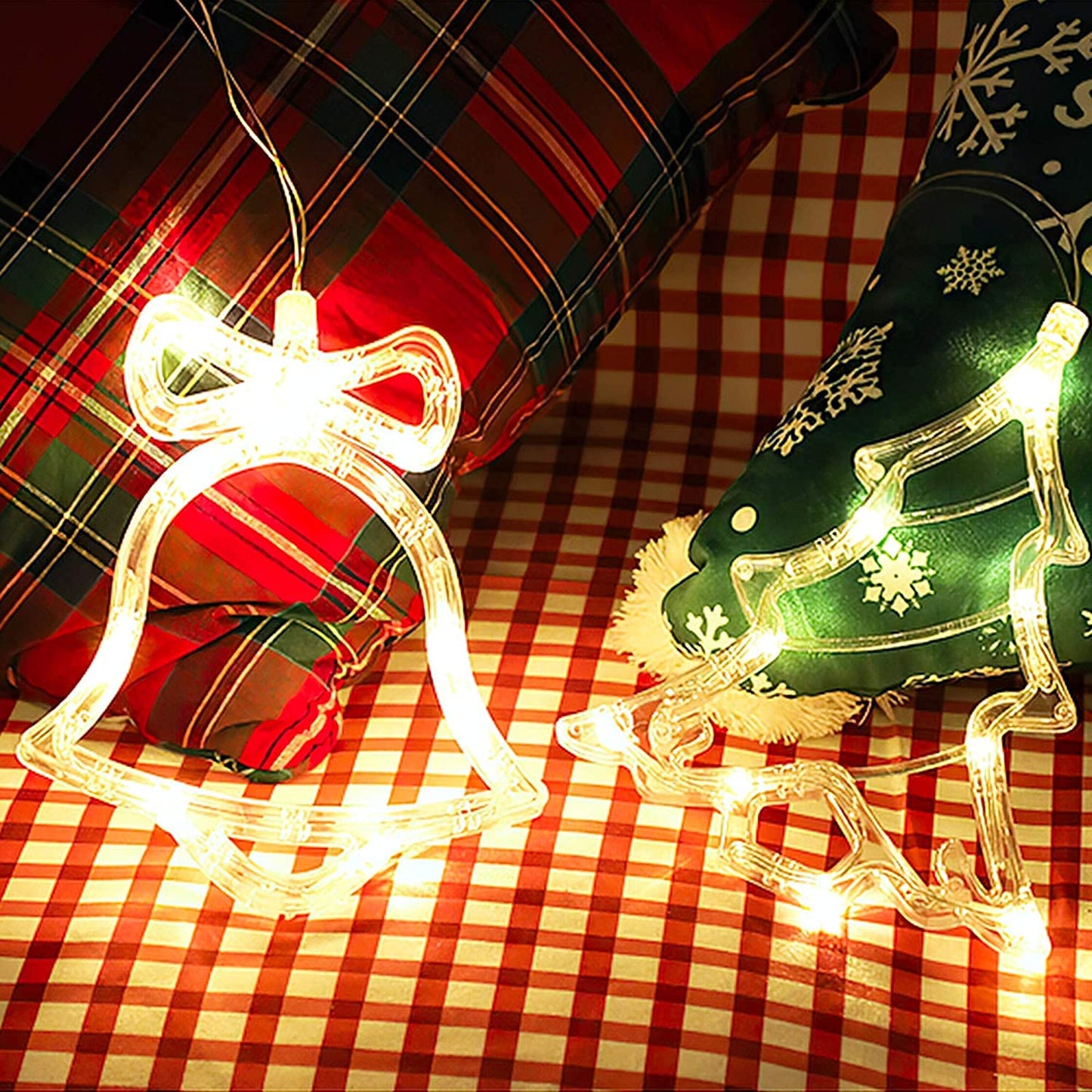 3D Christmas Decoration Window Hanging Lights with Suction Cup
