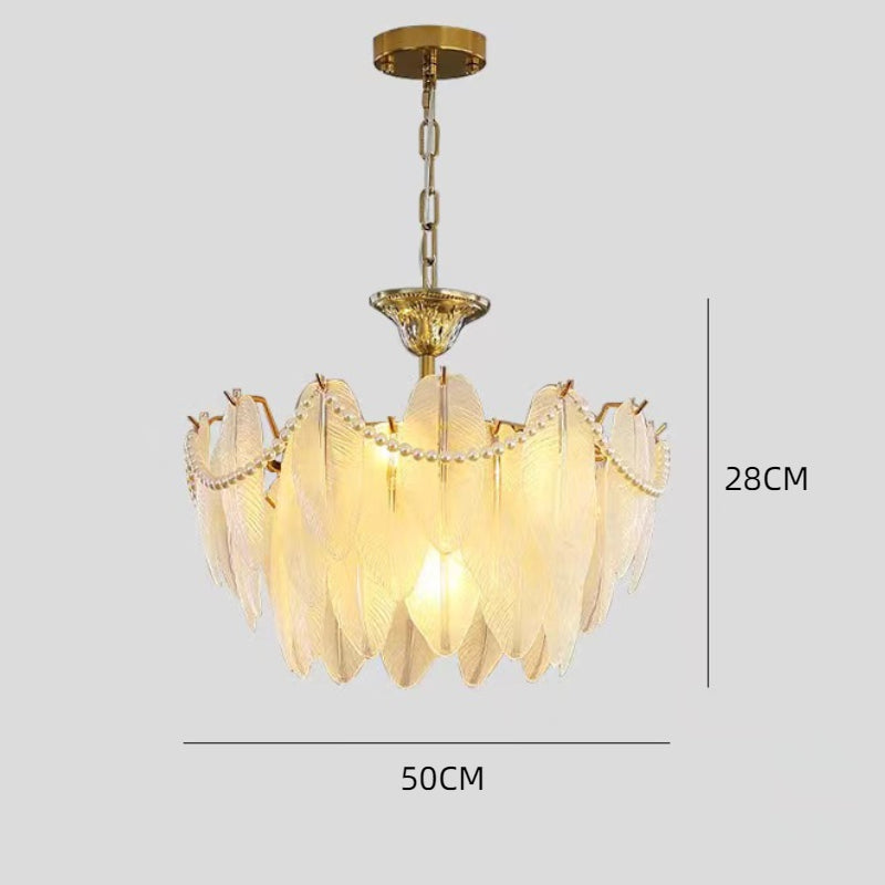Luxury Modern Minimalist Living Room Shade Feather Chandelier