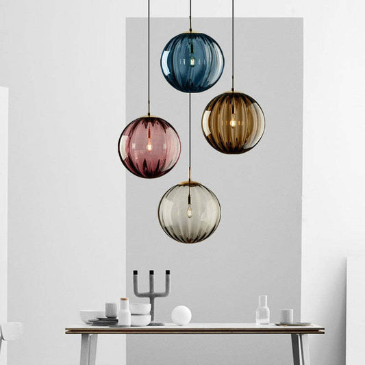 Clear Glass Ball Pendant Lamp Hanging Lamp-[Modern pendant lighting for bedroom and living space]-Demolights UK