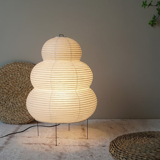 Japanese Simple Rice Paper Desktop Decorative Table Lamp-[Modern pendant lighting for bedroom and living space]-Demolights UK