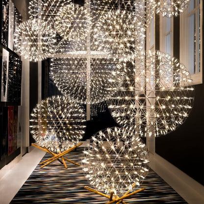 Stainless Steel LED Firework Raimond Pendant Light-[Modern pendant lighting for bedroom and living space]-Demolights UK