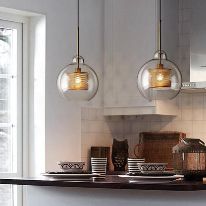 Modern Style 1 Light Globe Glass Pendant Light