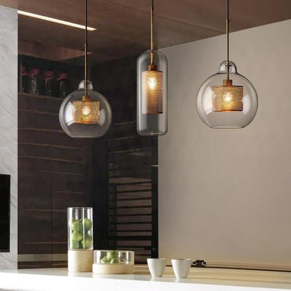 Modern Style 1 Light Globe Glass Pendant Light