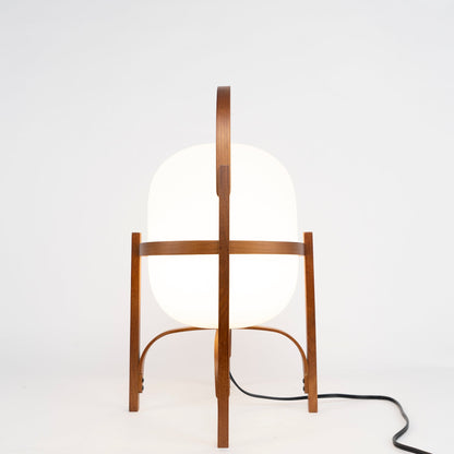 Japanese Natural Wood Base Glass Table lamp