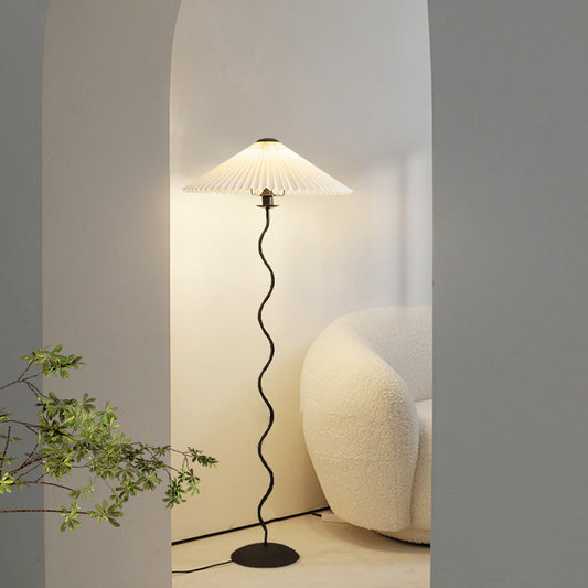 Nordic Pleated Umbrella Floor Lamp Led lights-[Modern pendant lighting for bedroom and living space]-Demolights UK