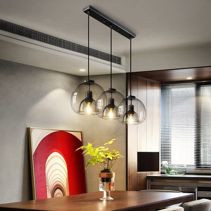 Modern Pendant Light Fixture with Smoky Grey Glass Shade