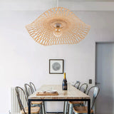 Load image into Gallery viewer, Creative Bamboo Weaving Straw Hat Shape Pendant Light