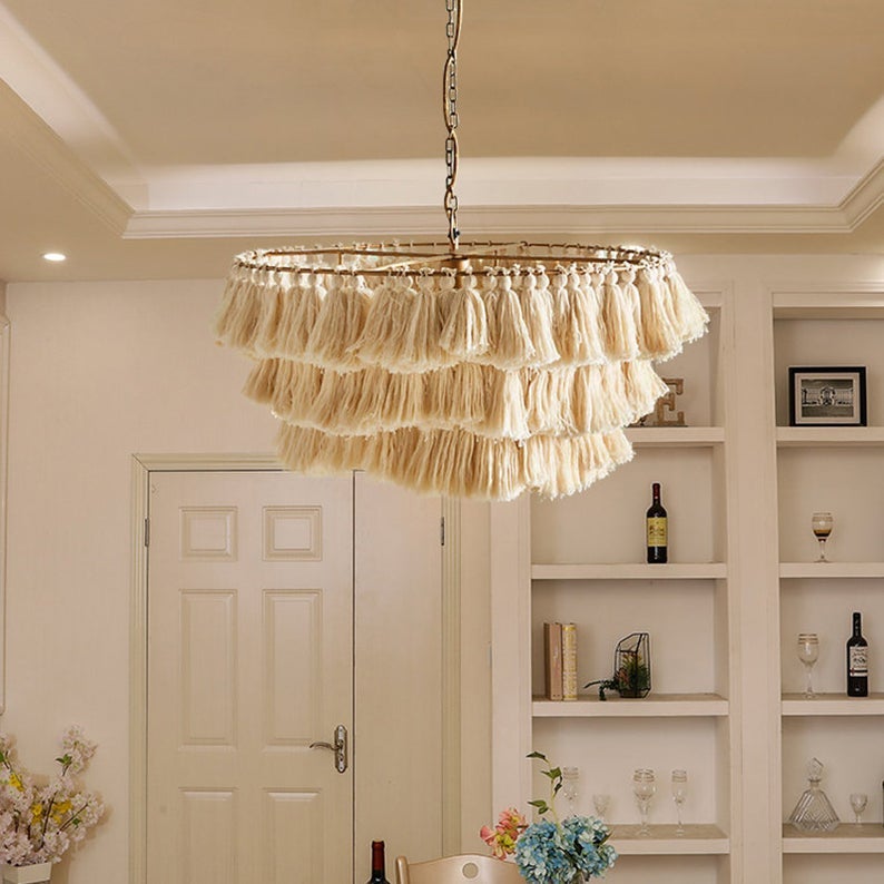 Handmade Woven Rope Pendant Creative Home Decoration Lampshade