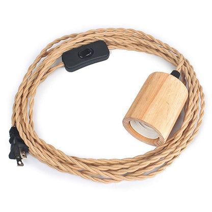 Industrial 16.4FT Wood Pendant Light Cord Kit With Switch