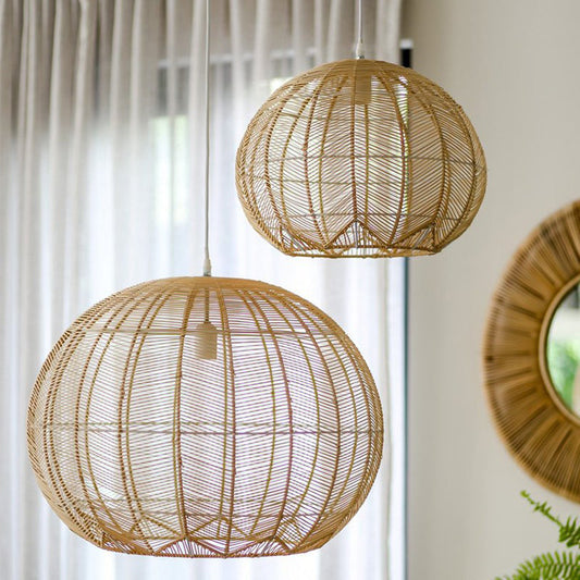 Japanese Rattan Chandelier Light Woven Pendant Light Shade-[Modern pendant lighting for bedroom and living space]-Demolights UK