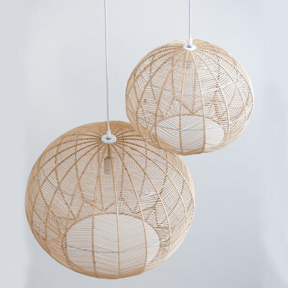 Japanese Rattan Chandelier Light Woven Pendant Light Shade