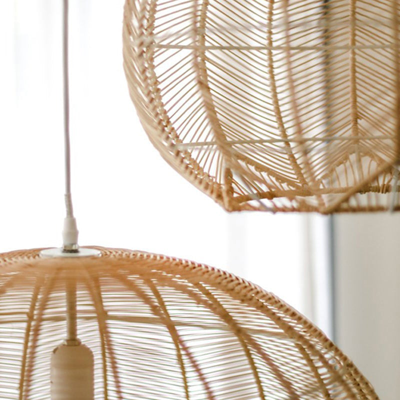 Japanese Rattan Chandelier Light Woven Pendant Light Shade