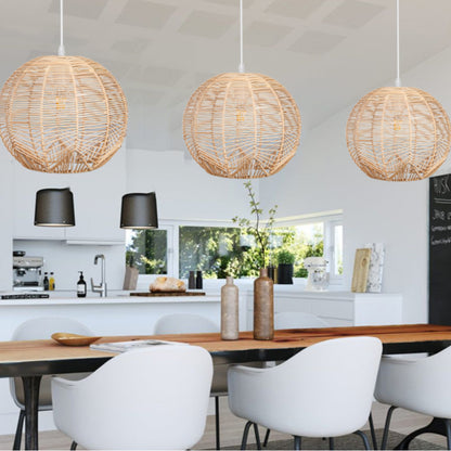 Japanese Rattan Chandelier Light Woven Pendant Light Shade