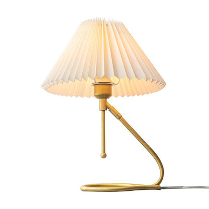 Nordic Vintage White Brass Wall Lamp Pleated Table Lamp Shade