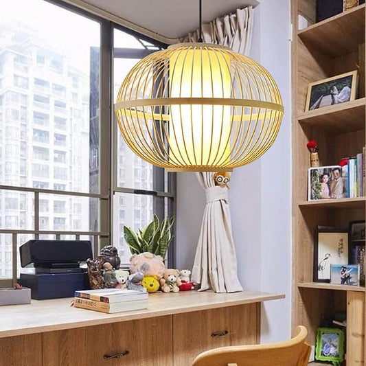 Minimalist Handcrafted Bamboo Pendant Lighting-[Modern pendant lighting for bedroom and living space]-Demolights UK