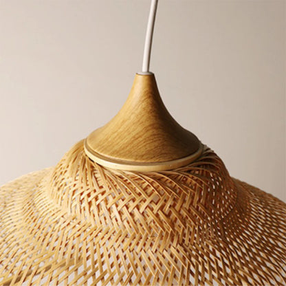 Creative Simple Modern Pastoral Living Room Pendant Lamp Bamboo Weaving