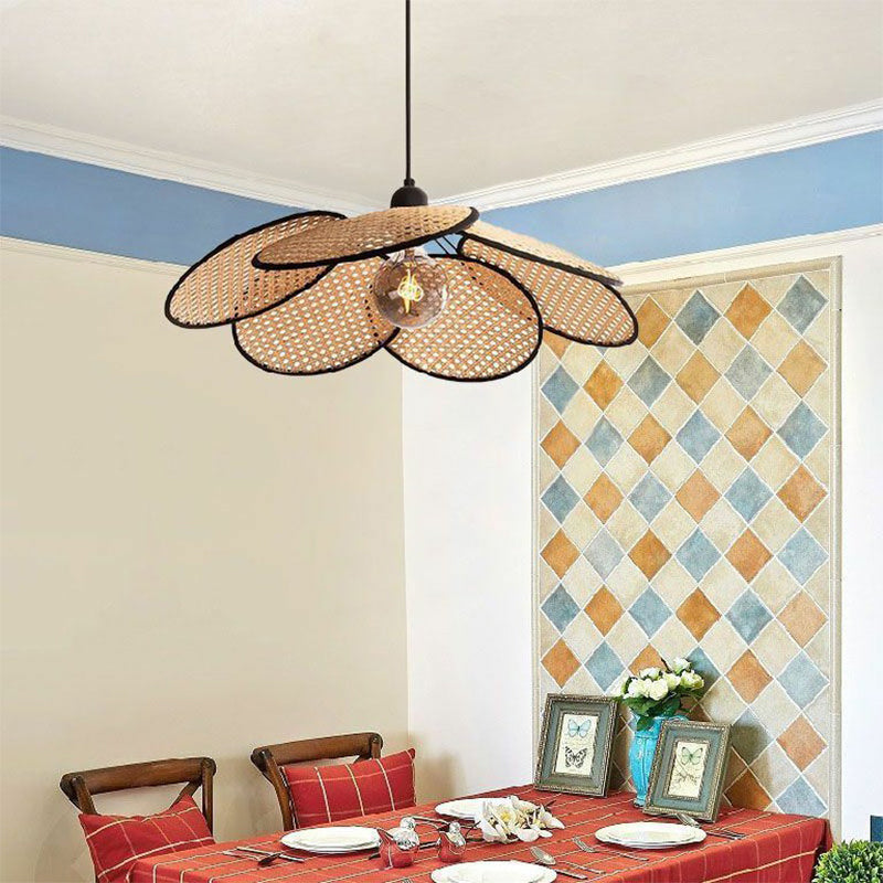 Modern Rattan Pendant Lights Handwoven Lampshade