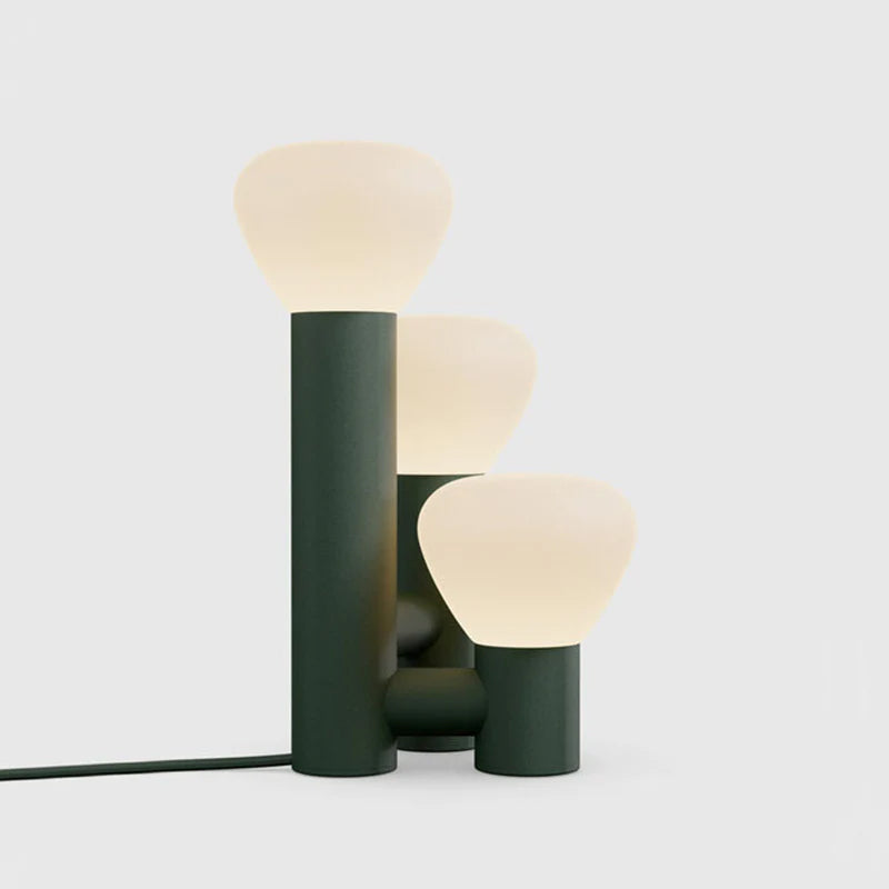 Minimalist Style 3-Light Red/Green/White Table Lamp