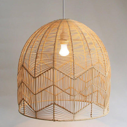 Rattan Pendant Light – Handwoven Natural Bamboo Ceiling Lamp