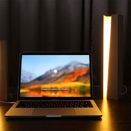 Wood Pentagonal Led Table Lamp With USB